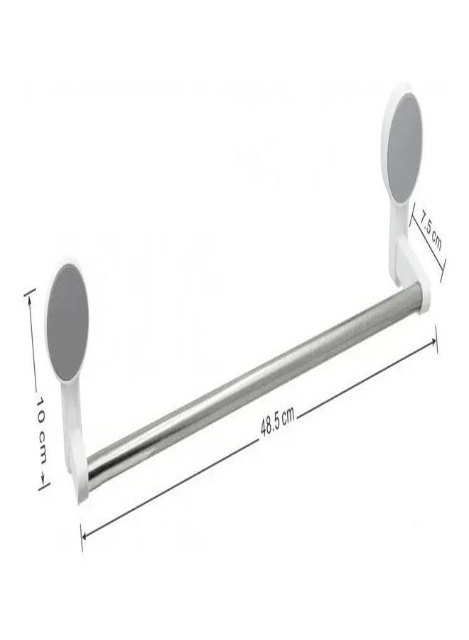 Style Keepers 2-Piece Adhesive Towel Rod Set | No-Drill Bathroom Towel Holder with Strong Suction Base & Stainless-Steel Bar | Rustproof Space-Saving Towel Hanger for Bathroom, Kitchen & Wash Basin - Image 2